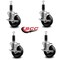 Service Caster 4'' Phenolic Swivel 1-1/8'' Expanding Stem Caster Set with Brake, 4PK SCC-EX20S414-PHR-TLB-118-4 - alternate 2